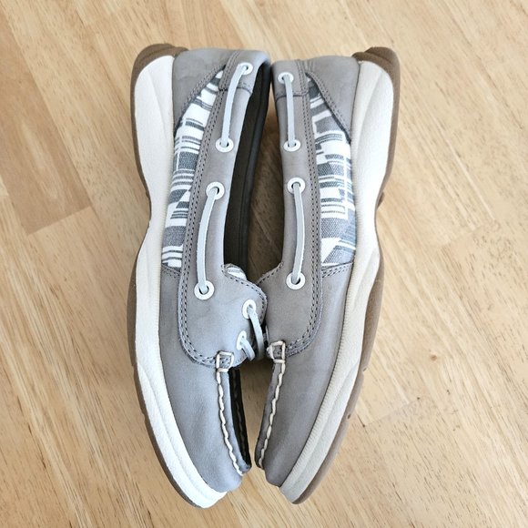 FINAL SALE! Sperry Top-Side Gray Leather Boat Shoes memory foam - size 6M - Flaw - Picture 4 of 12